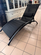 Sdraio Reclinabile Eurogarden "luna" In Alluminio E Textilene Nero 175x64x88 Cm