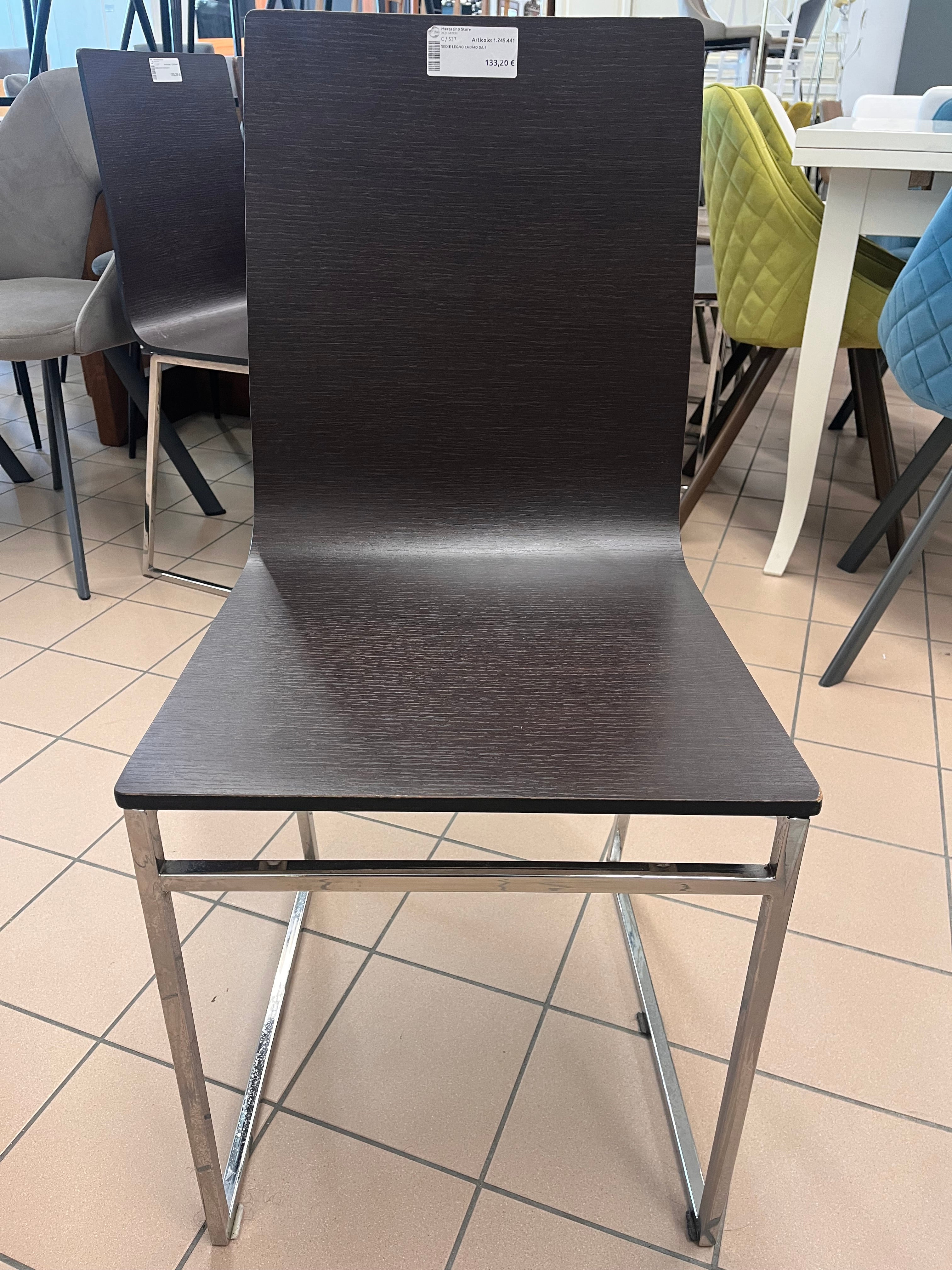 Sedie Legno Cromo Da 4