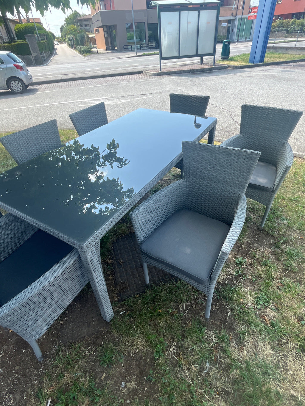 Tavolo Rattan 160x90 + 06 Poltroncine