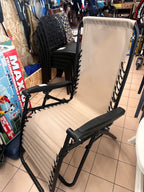 Sedia Sdraio Str Nero Tela Tortora