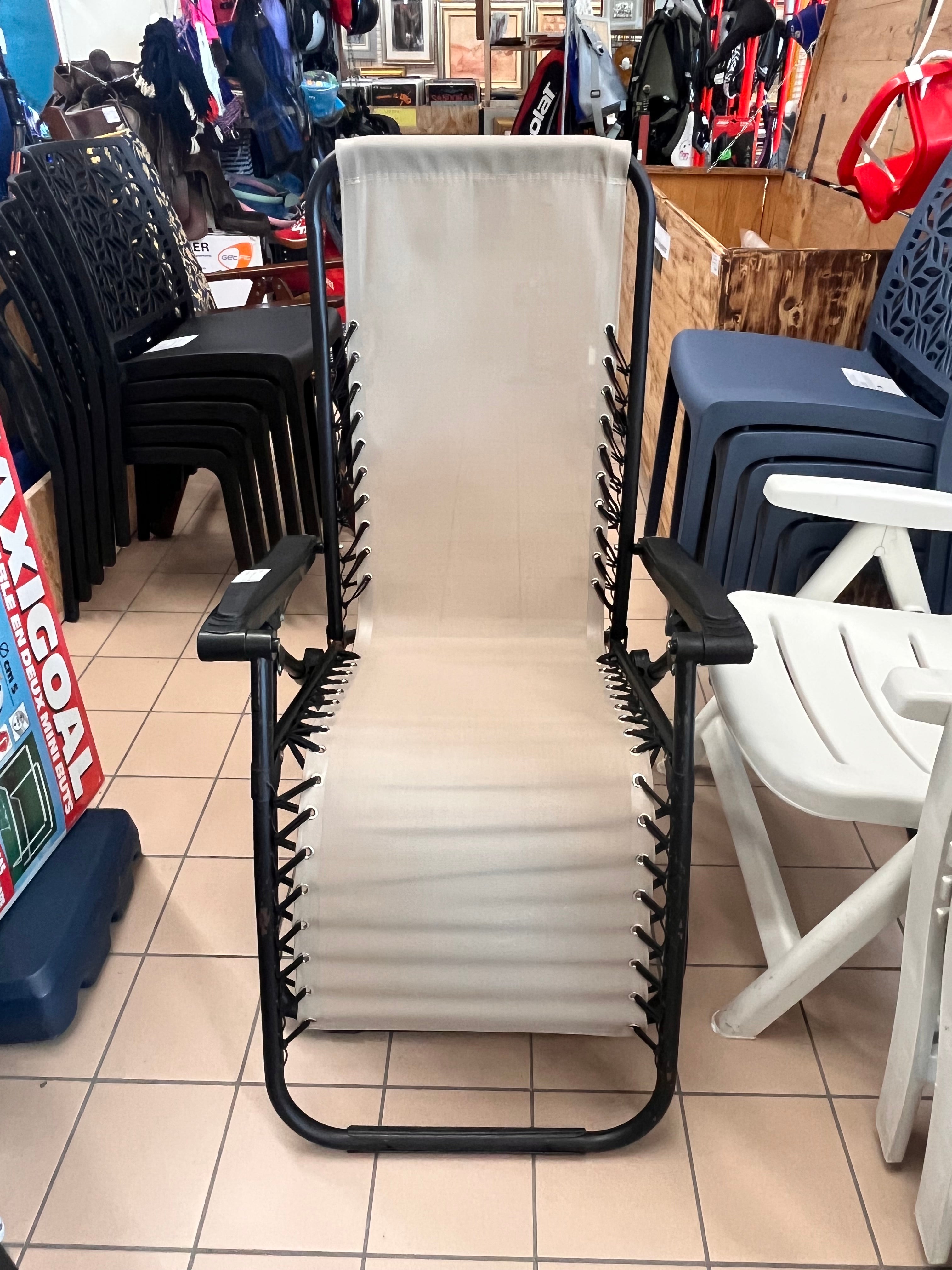 Sedia Sdraio Str Nero Tela Tortora