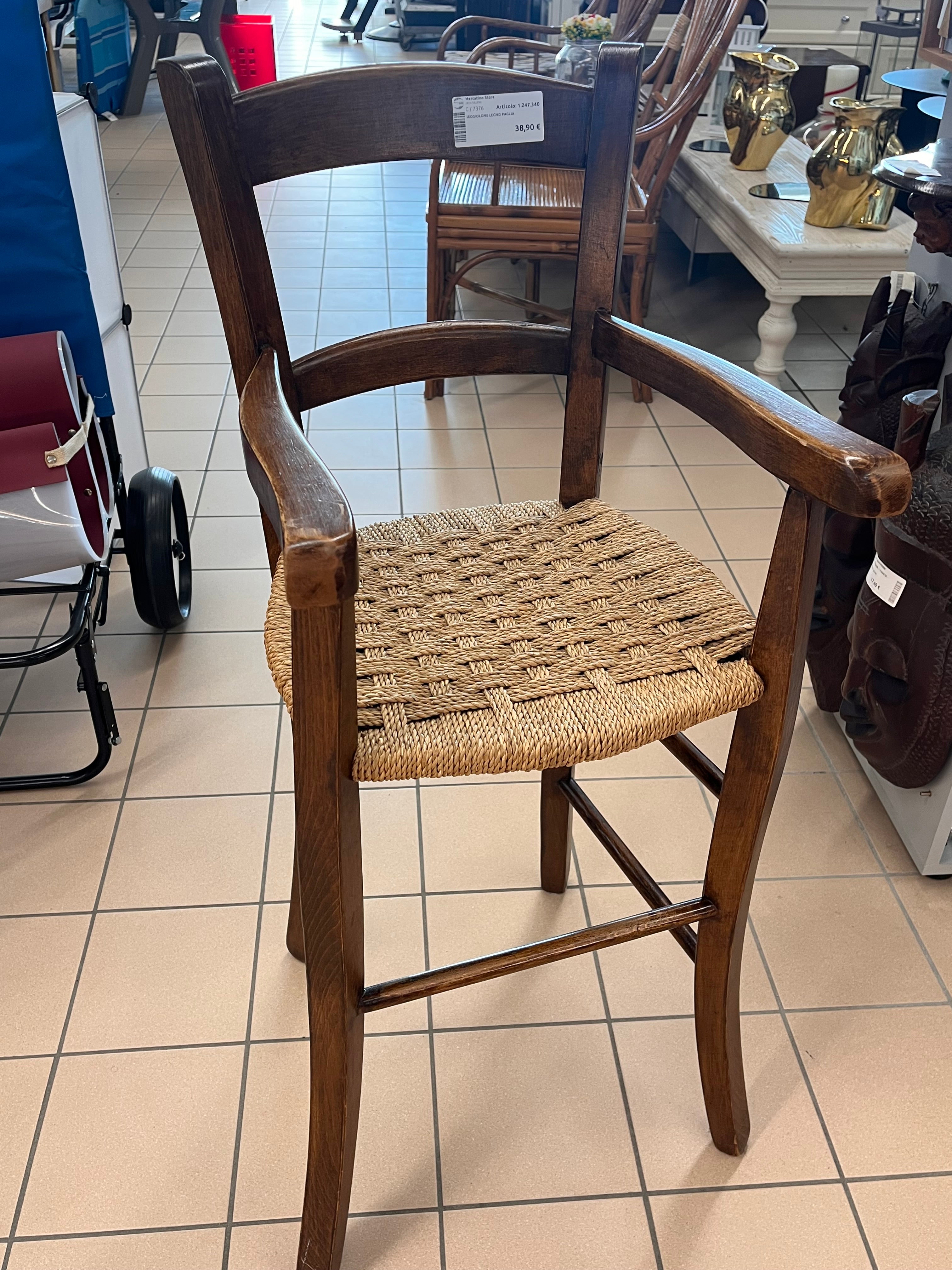 Seggiolone Legno Paglia
