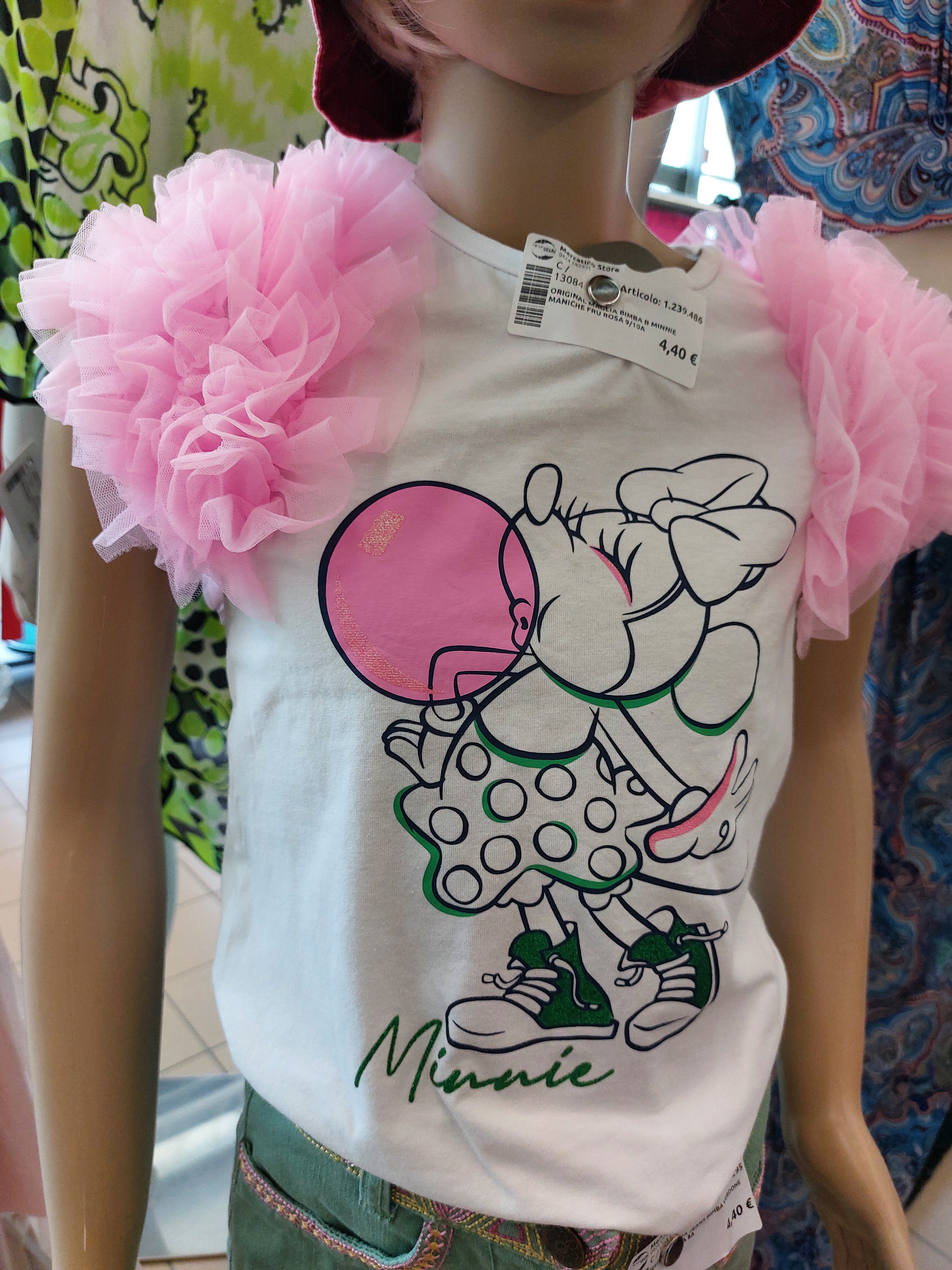 Original Maglia Bimba B Minnie Maniche Fru Rosa 9/10a