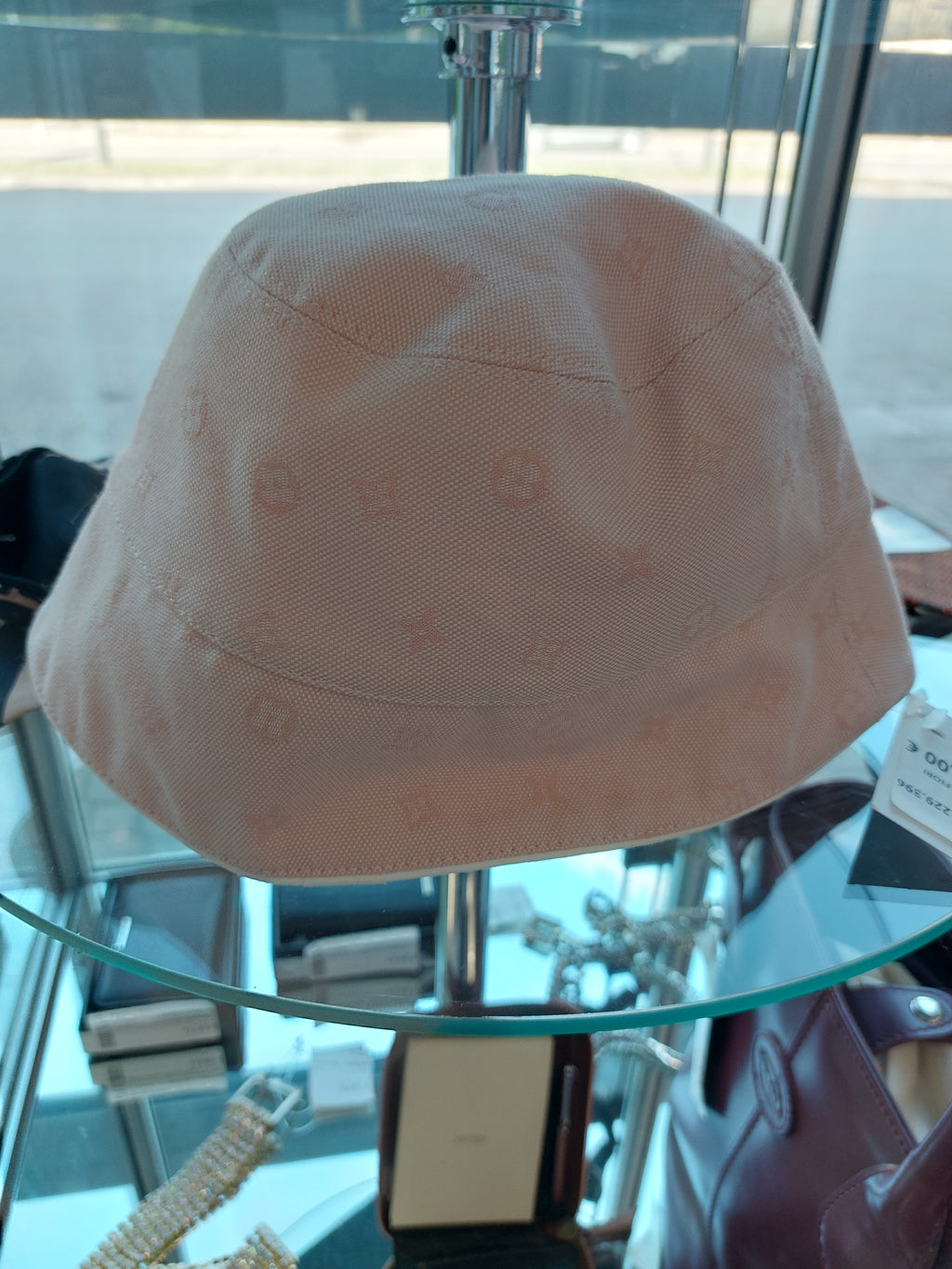 Cappello Rosa T Lv Tela Rosa Fiori Rombi