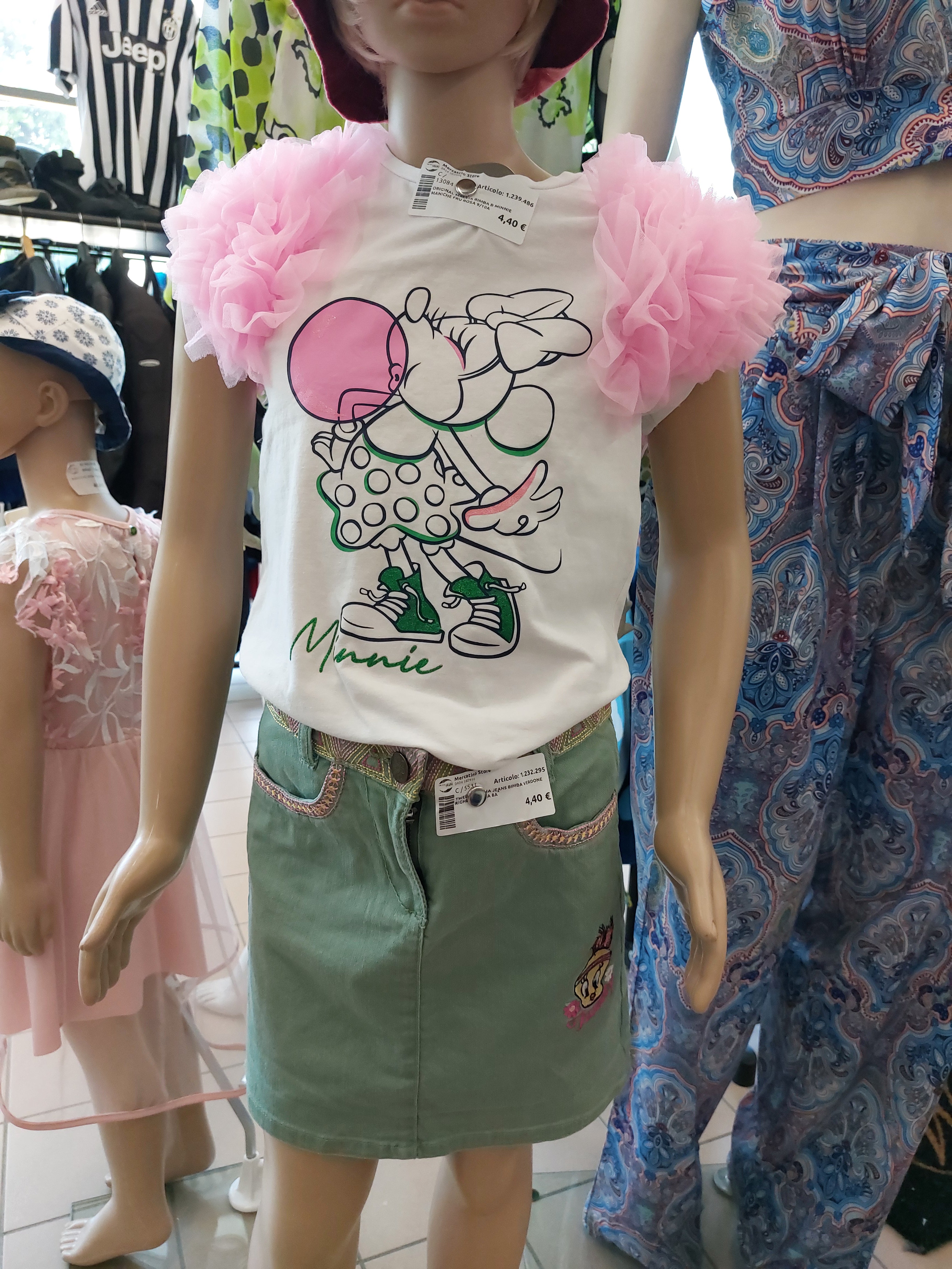 Original Maglia Bimba B Minnie Maniche Fru Rosa 9/10a